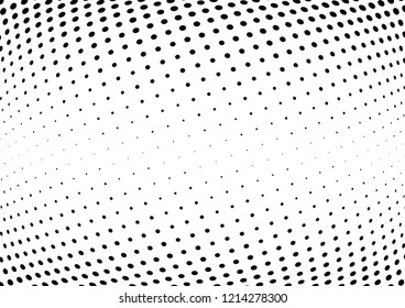 Abstract halftone wave dotted background. Halftone twisted grunge pattern, dot, circle.  Vector modern optical halftone pop art texture for poster, business card, cover, label mock-up, sticker layout