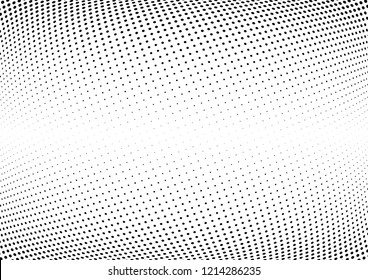 Abstract halftone wave dotted background. Halftone twisted grunge pattern, dot, circle.  Vector modern optical halftone pop art texture for poster, business card, cover, label mock-up, sticker layout