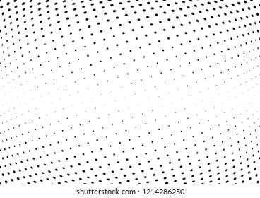 Abstract halftone wave dotted background. Halftone twisted grunge pattern, dot, circle.  Vector modern optical halftone pop art texture for poster, business card, cover, label mock-up, sticker layout