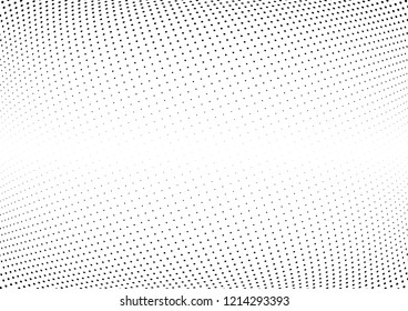 Abstract halftone wave dotted background. Halftone twisted grunge pattern, dot, circle.  Vector modern optical halftone pop art texture for poster, business card, cover, label mock-up, sticker layout