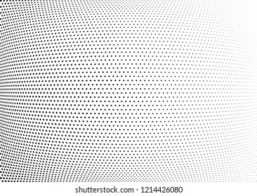 Abstract halftone wave dotted background. Halftone twisted grunge pattern, dot, circle.  Vector modern optical halftone pop art texture for poster, business card, cover, label mock-up, sticker layout