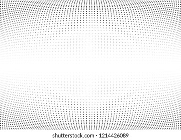 Abstract halftone wave dotted background. Halftone twisted grunge pattern, dot, circle.  Vector modern optical halftone pop art texture for poster, business card, cover, label mock-up, sticker layout