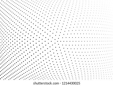 Abstract halftone wave dotted background. Halftone twisted grunge pattern, dot, circle.  Vector modern optical halftone pop art texture for poster, business card, cover, label mock-up, sticker layout