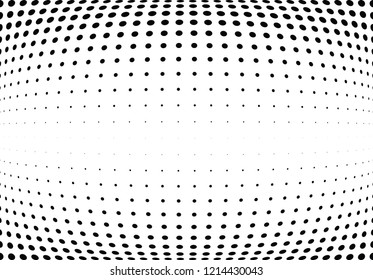 Abstract halftone wave dotted background. Halftone twisted grunge pattern, dot, circle.  Vector modern optical halftone pop art texture for poster, business card, cover, label mock-up, sticker layout