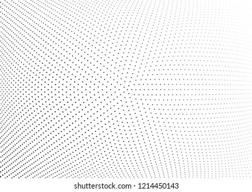 Abstract halftone wave dotted background. Halftone twisted grunge pattern, dot, circle.  Vector modern optical halftone pop art texture for poster, business card, cover, label mock-up, sticker layout