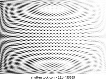 Abstract halftone wave dotted background. Halftone twisted grunge pattern, dot, circle.  Vector modern optical halftone pop art texture for poster, business card, cover, label mock-up, sticker layout