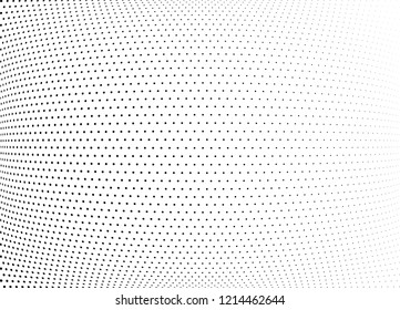 Abstract halftone wave dotted background. Halftone twisted grunge pattern, dot, circle.  Vector modern optical halftone pop art texture for poster, business card, cover, label mock-up, sticker layout