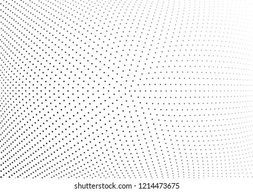 Abstract halftone wave dotted background. Halftone twisted grunge pattern, dot, circle.  Vector modern optical halftone pop art texture for poster, business card, cover, label mock-up, sticker layout