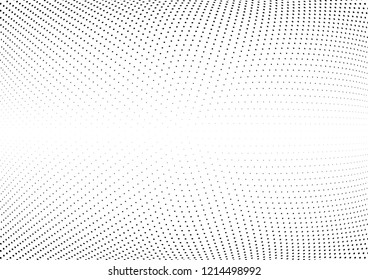 Abstract halftone wave dotted background. Halftone twisted grunge pattern, dot, circle.  Vector modern optical halftone pop art texture for poster, business card, cover, label mock-up, sticker layout