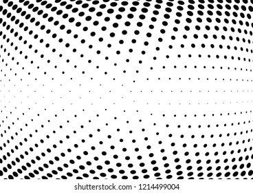 Abstract halftone wave dotted background. Halftone twisted grunge pattern, dot, circle.  Vector modern optical halftone pop art texture for poster, business card, cover, label mock-up, sticker layout