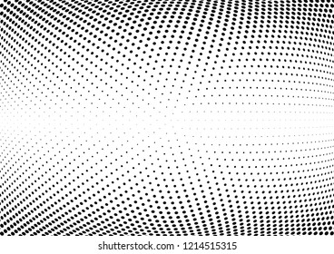 Abstract halftone wave dotted background. Halftone twisted grunge pattern, dot, circle.  Vector modern optical halftone pop art texture for poster, business card, cover, label mock-up, sticker layout