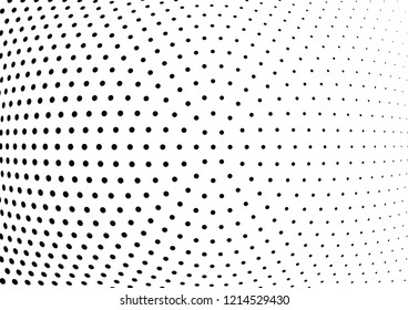 Abstract halftone wave dotted background. Halftone twisted grunge pattern, dot, circle.  Vector modern optical halftone pop art texture for poster, business card, cover, label mock-up, sticker layout