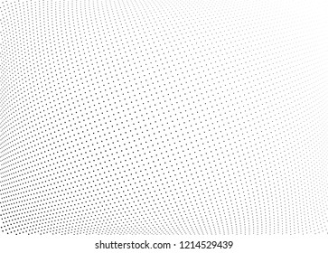 Abstract halftone wave dotted background. Halftone twisted grunge pattern, dot, circle.  Vector modern optical halftone pop art texture for poster, business card, cover, label mock-up, sticker layout