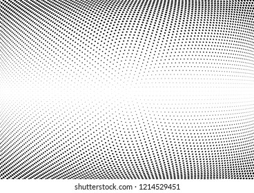 Abstract halftone wave dotted background. Halftone twisted grunge pattern, dot, circle.  Vector modern optical halftone pop art texture for poster, business card, cover, label mock-up, sticker layout