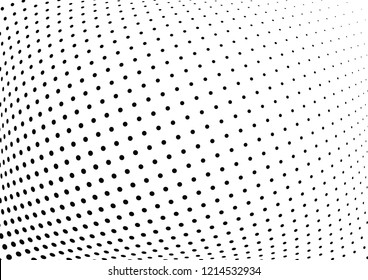 Abstract halftone wave dotted background. Halftone twisted grunge pattern, dot, circle.  Vector modern optical halftone pop art texture for poster, business card, cover, label mock-up, sticker layout
