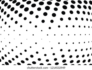 Abstract halftone wave dotted background. Halftone twisted grunge pattern, dot, circle.  Vector modern optical halftone pop art texture for poster, business card, cover, label mock-up, sticker layout