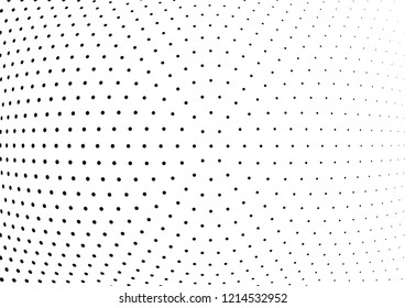 Abstract halftone wave dotted background. Halftone twisted grunge pattern, dot, circle.  Vector modern optical halftone pop art texture for poster, business card, cover, label mock-up, sticker layout