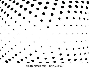 Abstract halftone wave dotted background. Halftone twisted grunge pattern, dot, circle.  Vector modern optical halftone pop art texture for poster, business card, cover, label mock-up, sticker layout