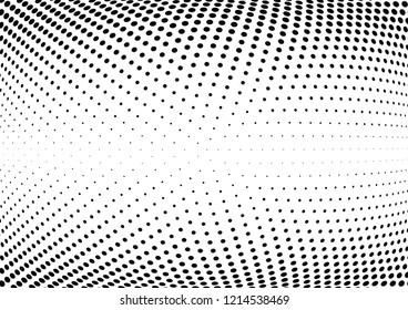 Abstract halftone wave dotted background. Halftone twisted grunge pattern, dot, circle.  Vector modern optical halftone pop art texture for poster, business card, cover, label mock-up, sticker layout
