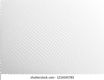 Abstract halftone wave dotted background. Halftone twisted grunge pattern, dot, circle.  Vector modern optical halftone pop art texture for poster, business card, cover, label mock-up, sticker layout