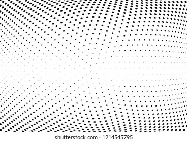 Abstract halftone wave dotted background. Halftone twisted grunge pattern, dot, circle.  Vector modern optical halftone pop art texture for poster, business card, cover, label mock-up, sticker layout