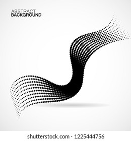 Abstract halftone wave, dotted background. Vector