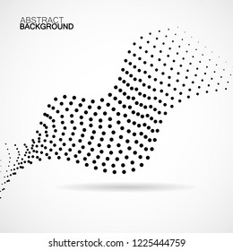 Abstract halftone wave, dotted background. Vector
