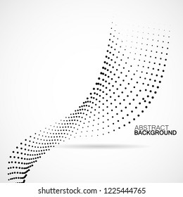 Abstract Halftone Wave, Dotted Background. Vector