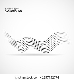 Abstract halftone wave, dotted background. Vector