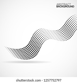 Abstract halftone wave, dotted background. Vector