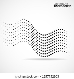 Abstract halftone wave, dotted background. Vector
