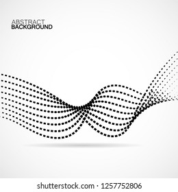 Abstract halftone wave, dotted background. Vector