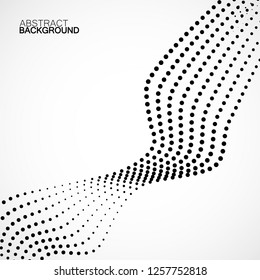 Abstract halftone wave, dotted background. Vector