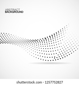 Abstract halftone wave, dotted background. Vector