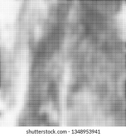 Abstract halftone wave dotted background. Fantastic monochrome texture. Pop art template for posters, labels, backdrops
