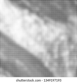 Abstract halftone wave dotted background. Fantastic monochrome texture. Pop art template for posters, labels, backdrops