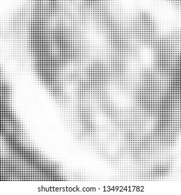 Abstract halftone wave dotted background. Fantastic monochrome texture. Pop art template for posters, labels, backdrops