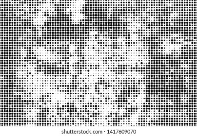 Abstract halftone wave dotted background. Monochrome texture of dots for printing