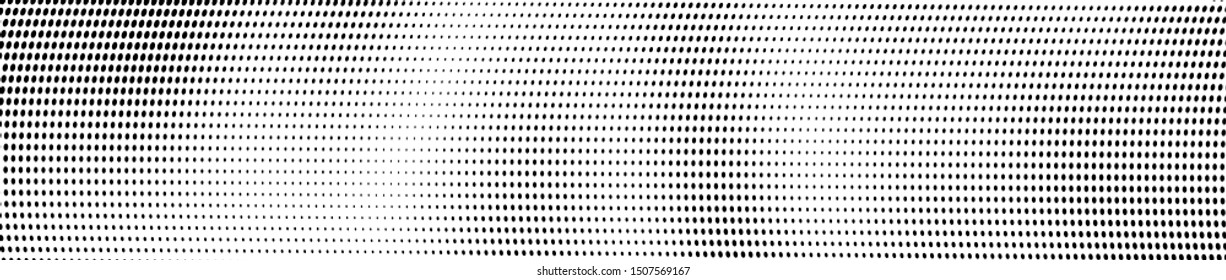 Abstract halftone wave dotted background. Chaotic dance of black dots on white background