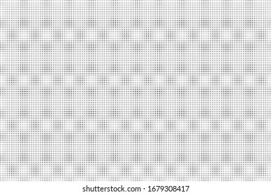 Abstract halftone wave dotted background. Template of black dots on a white background. Chaotic monochrome texture