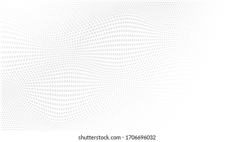 Abstract halftone wave dotted background. Modern monochrome background. Futuristic grunge pattern, dot, wave. Vector modern optical halftone texture for sites, poster, business card, cover