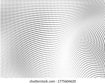 Abstract halftone wave dotted background