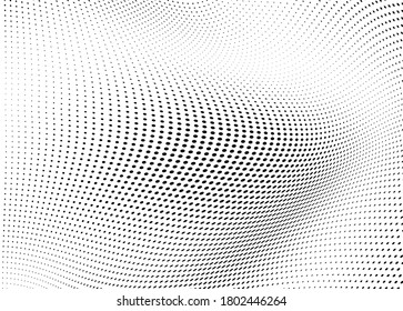 Abstract halftone wave dotted background