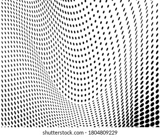 Abstract halftone wave dotted background. Vector modern optical pop art texture for posters, business cards, cover