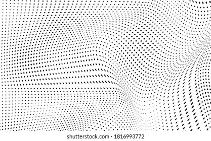 Abstract halftone wave dotted background