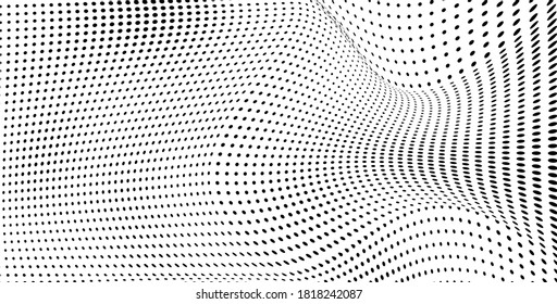Abstract halftone wave dotted background