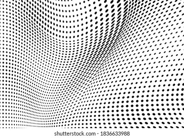 Abstract halftone wave dotted background
