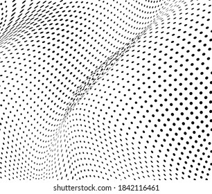 Abstract halftone wave dotted background