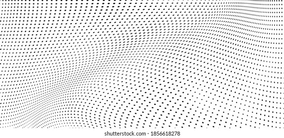 Abstract halftone wave dotted background