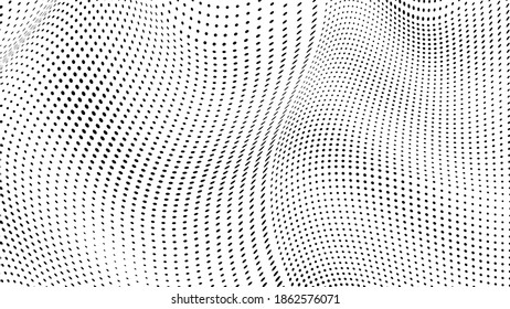 Abstract halftone wave dotted background